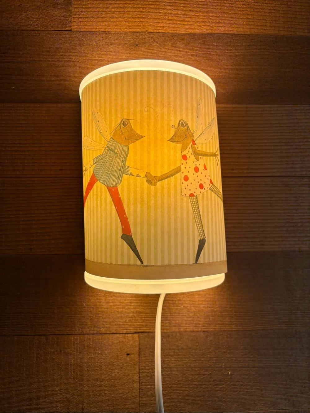 IKEA Tassa Natt Frog Fairies Plug In Wall Lamp Nursery Sconce E12